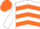 White, Orange chevrons, White sleeves, Orange cap