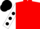 Red, White sleeves, Black spots, Black cap