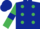 Dark Blue, Emerald Green spots, Emerald Green sleeves, Dark Blue armlets