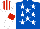 Royal Blue, White stars, White sleeves, Red armlets, White and Red striped cap