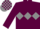 Maroon, Grey triple diamond, check cap