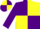 PURPLE & YELLOW QUARTERED, purple sleeves, yellow armlet, quartered cap