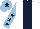 White, Dark Blue stripe, Light Blue sleeves, Dark Blue stars, Light Blue cap, Dark Blue star