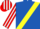 Royal Blue, Yellow sash, Red and White striped sleeves and striped cap