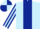 Light Blue, Dark Blue stripe, Dark Blue and Light Blue striped sleeves, quartered cap