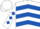 White, Royal Blue chevrons, diamonds on sleeves, White cap