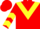 Red, Yellow chevron, chevrons on sleeves