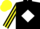 BLACK, WHITE diamond, BLACK and YELLOW striped sleeves and cap