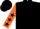 Black, Orange sleeves, Black stars