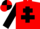 RED, black cross of lorraine & sleeves, quartered cap