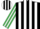 BLACK and WHITE stripes, EMERALD GREEN and WHITE striped sleeves