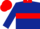 Dark Blue, Red hoop and collar, Red cap