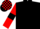 Black, Red sleeves, Black armlets, check cap