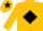 Gold, black diamond and star on cap