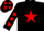 Black, Red star, diamonds on sleeves, Black cap, Red stars