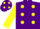 Purple, Yellow spots, sleeves and spots on cap