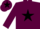 Maroon, Black star and star on cap
