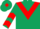Dark Green, Red chevron, chevrons on sleeves, Dark Green cap, Red diamond