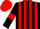 Black and Red stripes, Black sleeves, Red armlets, Red cap