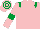 Pink, Emerald Green epaulets and armlets, hooped cap