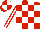 RED & WHITE CHECK, striped sleeves, quartered cap