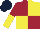 Maroon and Yellow (quartered), halved sleeves, Dark Blue cap