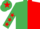 Emerald Green and Red (halved), Emerald Green sleeves, Red stars, Emerald Green cap, Red star
