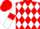 Red and White diamonds, White sleeves, Red armlets, Red cap