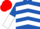 ROYAL BLUE & WHITE CHEVRONS, halved sleeves, red cap