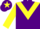 Purple, Yellow chevron, sleeves and star on cap