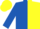 Royal Blue and Yellow (halved), Royal Blue sleeves, Yellow cap