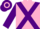 Pink, purple cross belts and sleeves, hooped cap