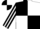 Black and White (quartered), striped sleeves