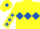 Yellow, Royal Blue triple diamond, Yellow sleeves, Royal Blue stars, Yellow cap, Royal Blue diamond