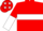Red, White hoop, halved sleeves and stars on cap