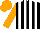 Black and White stripes, Orange sleeves and cap