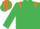 EMERALD GREEN, orange epaulettes, striped cap