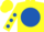 Yellow, Royal Blue disc, Yellow sleeves, Royal Blue spots