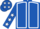 Royal Blue, White seams, Royal Blue sleeves, White stars and stars on cap
