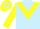 Light Blue, Yellow chevron and sleeves, hooped cap