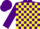 Purple and Yellow check, Purple sleeves and cap