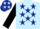 Light Blue, Dark Blue stars, Black sleeves
