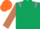 Dark Green, Grey epaulets, Orange and Grey striped sleeves, Orange cap