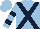 Light Blue, Dark Blue cross belts, hooped sleeves