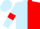 Light Blue and Red (halved), Light Blue sleeves, Red armlets, Light Blue cap
