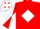 Red, White diamond, diabolo on sleeves, White cap, Red diamonds