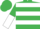EMERALD GREEN & WHITE HOOPS, halved sleeves, emerald green cap