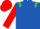 Royal Blue, Emerald Green epaulets, Red sleeves and cap