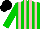 Green and Pink stripes, Black velvet cap