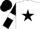 White, Black star, Black sleeves, White armlets, Black cap